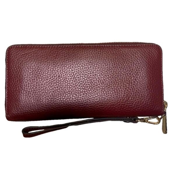 Michael Kors Burgundy Zip Around Wallet - Picture 2 of 8